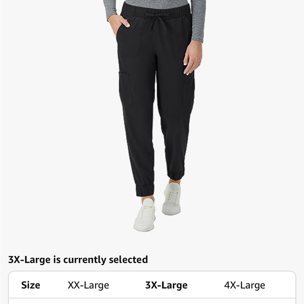 Hanes Black Scrub Pants with Elastic Waist - Picture 2 of 2